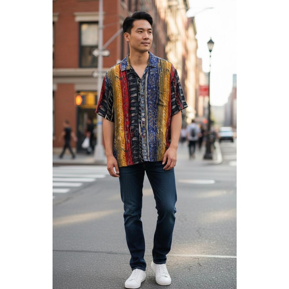 Vintage Jams World 30th Anniversary Collectors Edition Button‎ Up Multi Size XL